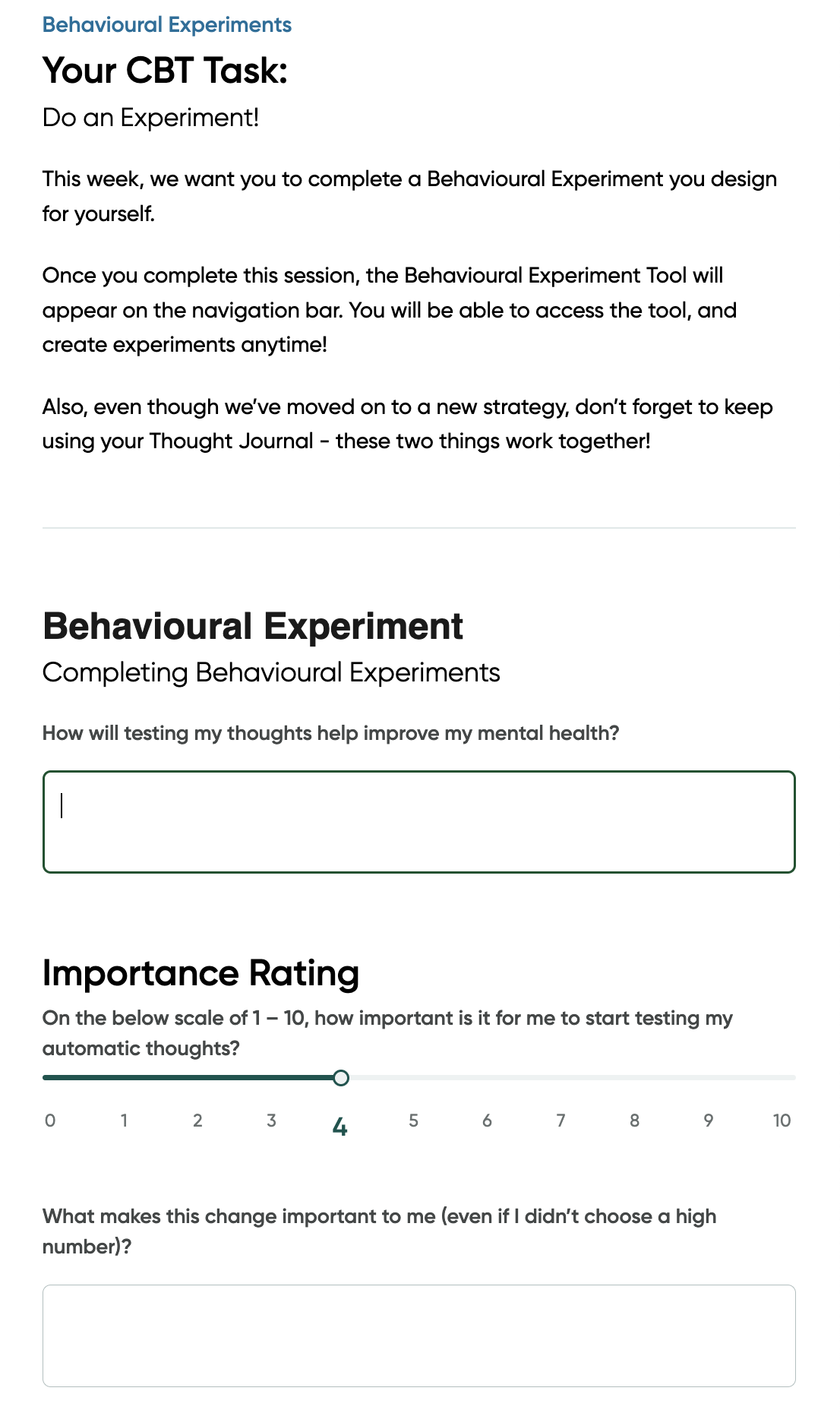 screen shot of the exercise